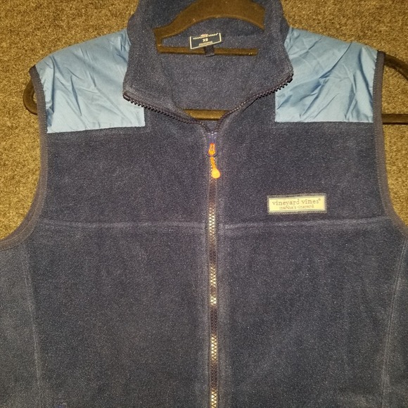 Vineyard Vines Other - Vineyard Vines Vest Jacket Mens XS Blue Navy Two Tone Fleece Shell Full Zip